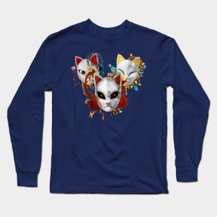 Demon cat mask Boy Long Sleeve T-Shirt